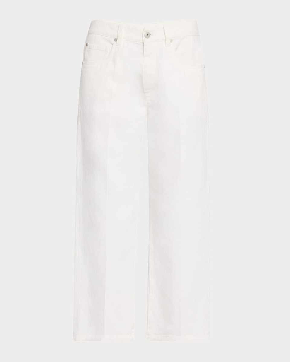Soft Curved Wide-Leg Denim Jeans